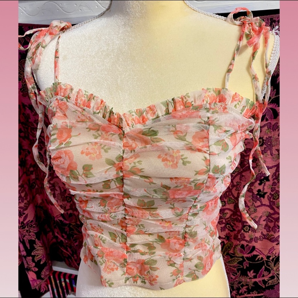 2000s y2k mesh top